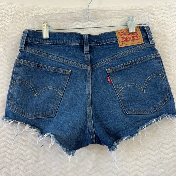Levi 501 XX Denim Button Fly Cutoff Distressed Shorts Womens Size 26 - Picture 2 of 15